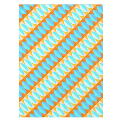 Colorful Turquoise Blue Orange Yellow Pattern Tablecloth