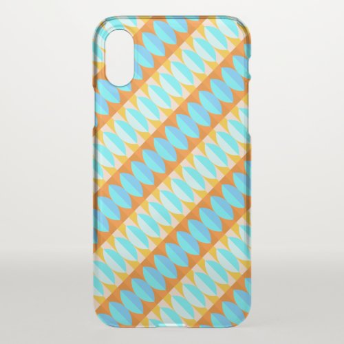 Colorful Turquoise Blue Orange Yellow Pattern iPhone X Case