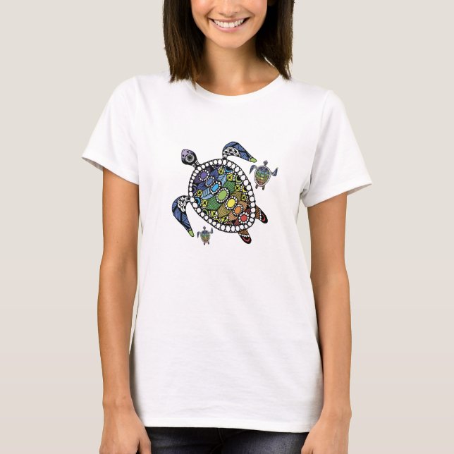 Colorful Turtle Chakras T-Shirt (Front)