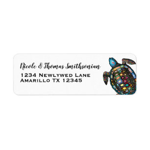 Colorful Turtle Label