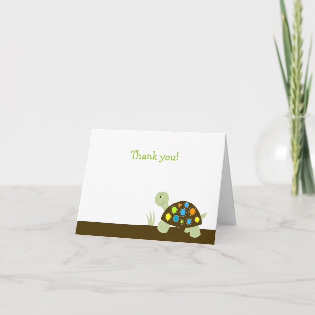 Colorful Turtle Modern Dot Note Card (Front)