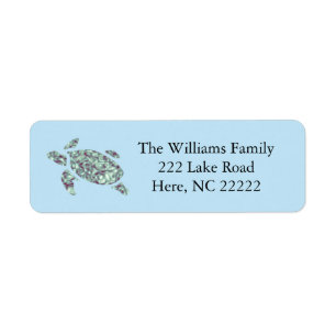 Colorful Turtle Return Address Labels