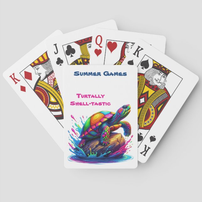 Colorful Turtle Splash-Classic Playing Cards (Back)