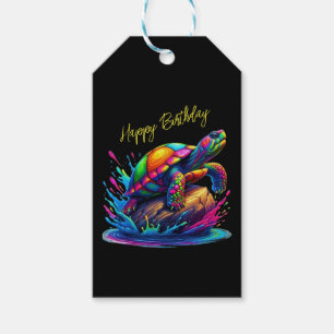 Colorful Turtle Splash- Gift Tags