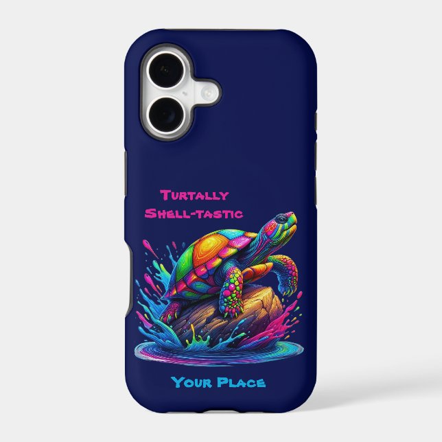 Colorful Turtle Splash Iphone Case (Back)