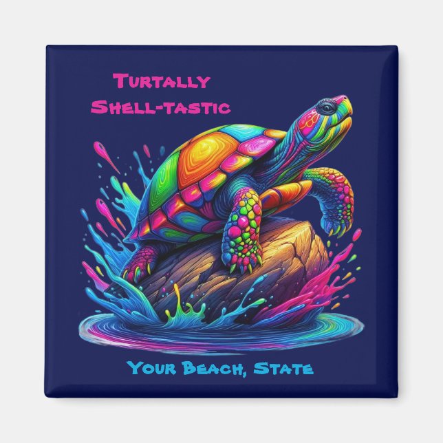 Colorful Turtle Splash Magnet (Front)