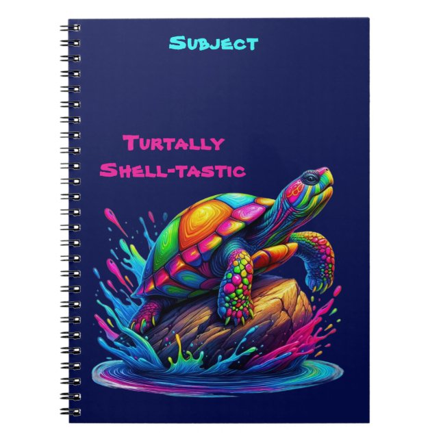 Colorful Turtle Splash Notebook (Front)