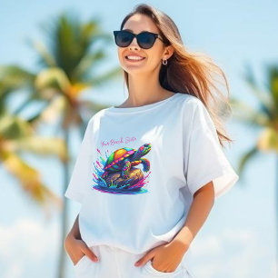 Colorful Turtle Splash- T-Shirt