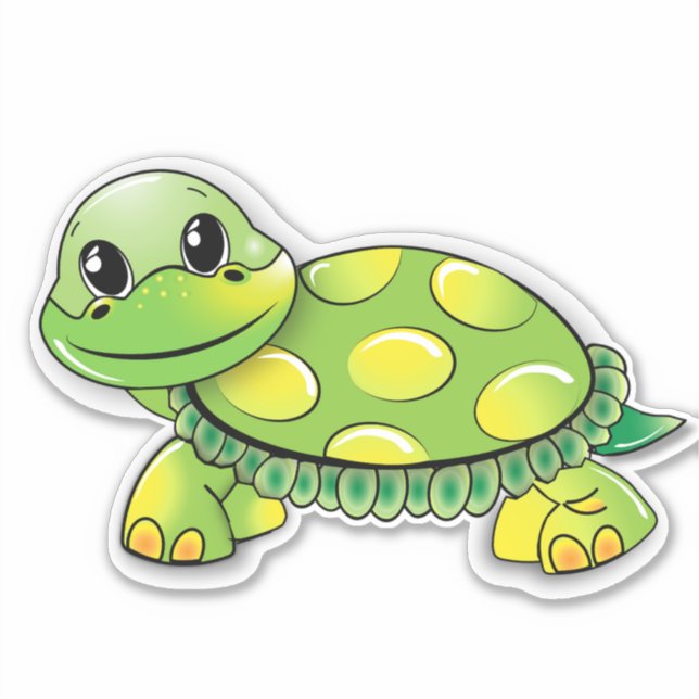 Colorful turtle vinyl sticker (Front)