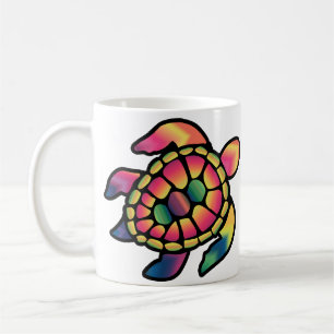 Colorful Turtledye: A Vibrant Turtle in Tie Dye Coffee Mug