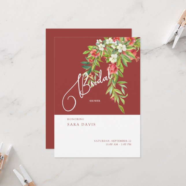 Colorful Tuscan Bridal Shower Invitation (Front/Back In Situ)