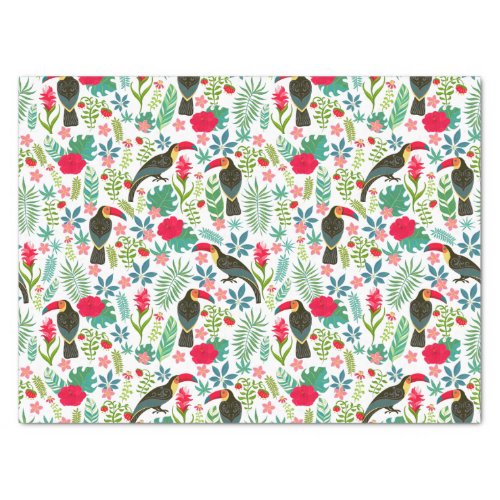 colorful tuscans tropical flowers pattern tissue paper