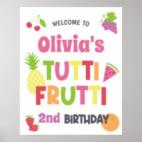 Baby Shower Decor, Personalized Welcome Baby Tutti Frutti Banner