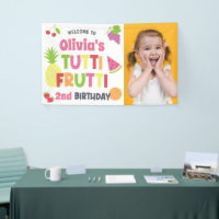 Baby Shower Decor, Personalized Welcome Baby Tutti Frutti Banner