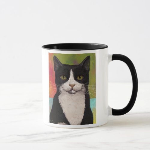 Colorful Tuxedo Cat Mug