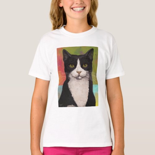 Colorful Tuxedo Cat T_Shirt