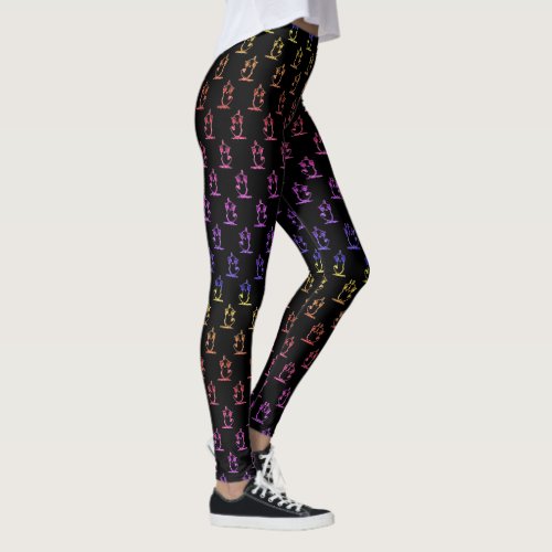 Colorful Tweety Pattern in Black Trendy Teen Leggings