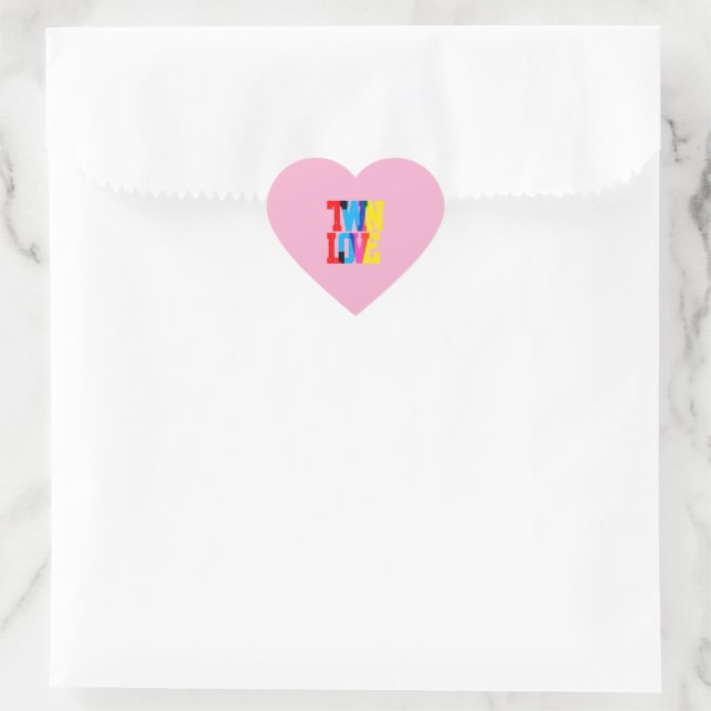 Colorful Twin Love  Heart Sticker (Bag)