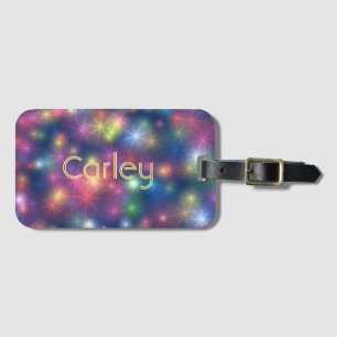 Colorful Twinkling Stars Galaxy Personalised Luggage Tag