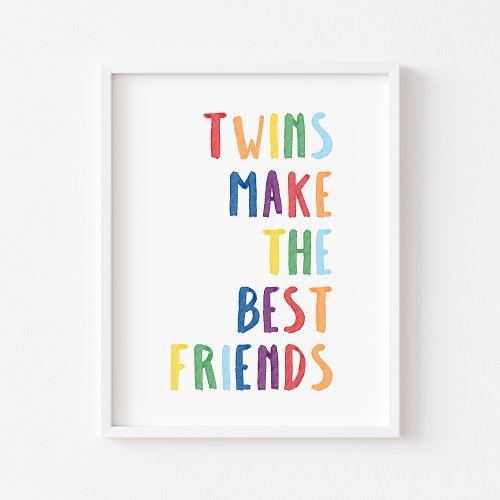 Colorful twins make the best friends print