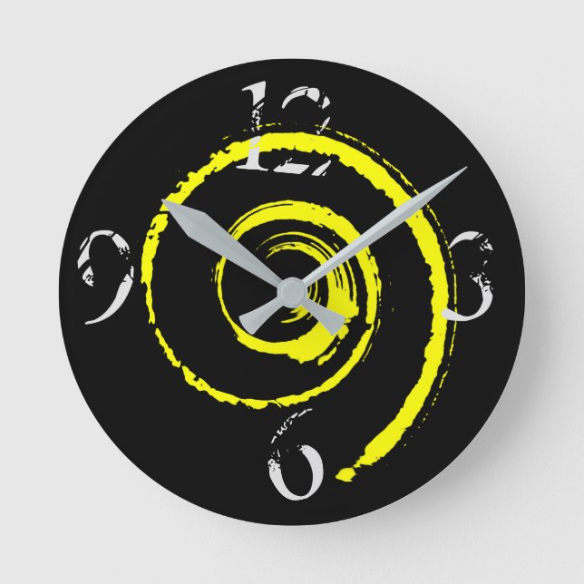 Colorful Twirls Round Clock (Front)