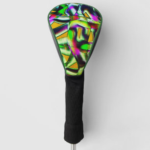 Colorful twisted cutouts lime.., notched scratches golf head cover