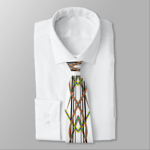 Colorful Twisting Symmetrical Line Art Drawing Neck Tie