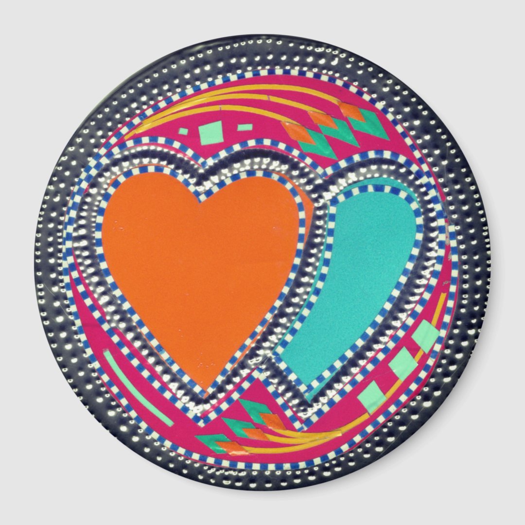 Colorful Two Hearts Magnet | Zazzle