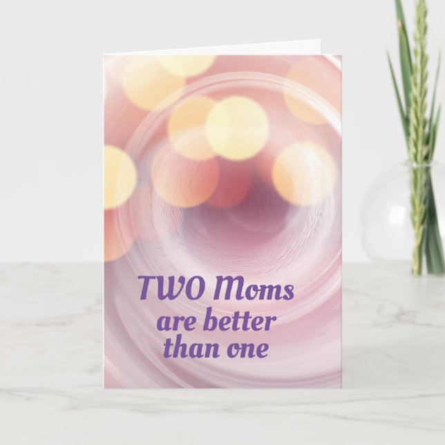 Colorful Two Moms Mothers Day Card (Front)