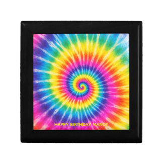 Colorful Tye-Dye Custom Name Gift Gift Box