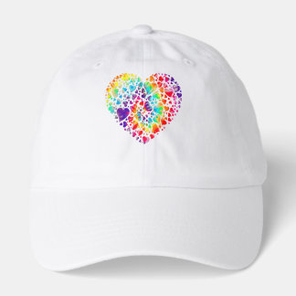 Colorful Tye Dye Die Tie Heart Valentine Day Hat