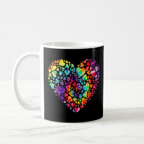 Colorful Tye Dye Die Tie Heart Valentine S Day  Coffee Mug