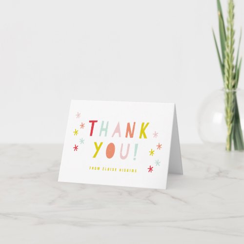 Colorful Type Kids Thank You Card