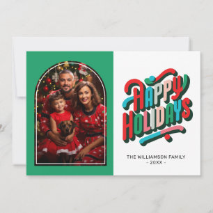 Colorful Typographic Happy Holidays Card