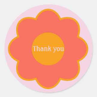 Colorful typography floral classic round sticker