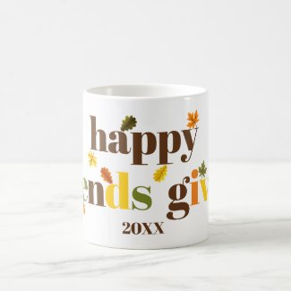 Colorful typography Happy Friendsgiving 2019 fall Coffee Mug