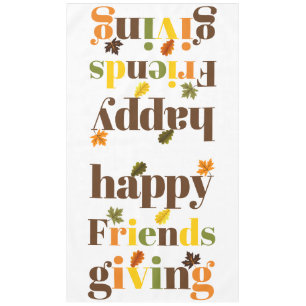 Colorful typography Happy Friendsgiving fall Tablecloth