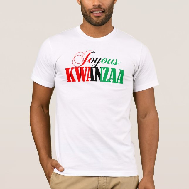 Colorful Typography Joyous Kwanzaa T-Shirt (Front)