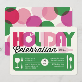 Colorful Typography Modern Holiday Party Invite