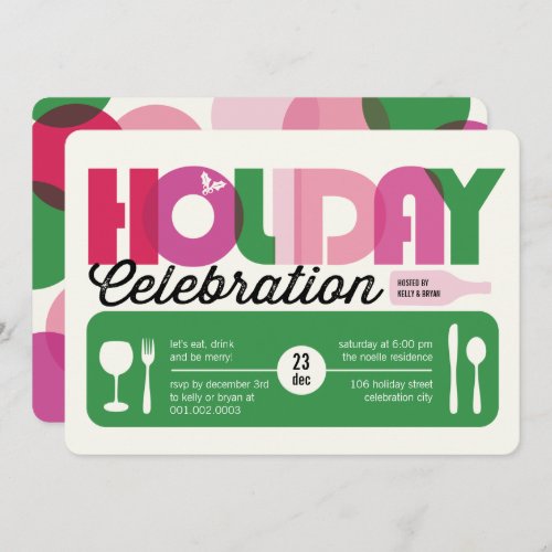 Colorful Typography Modern Holiday Party Invite