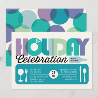 Colorful Typography Modern Holiday Party Invite