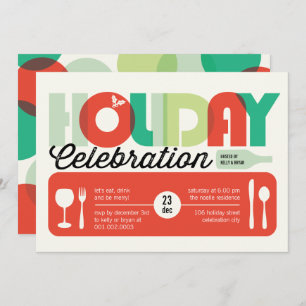 Colorful Typography Modern Holiday Party Invite