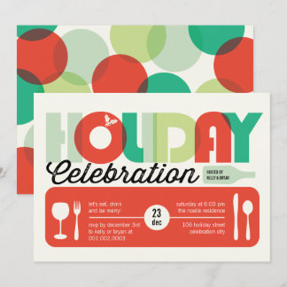 Colorful Typography Modern Holiday Party Invite