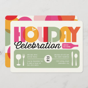 Colorful Typography Modern Holiday Party Invite