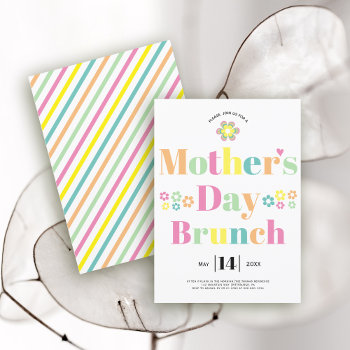 Colorful Typography Mothers Day Brunch Invitation by zazzleproducts1 at Zazzle
