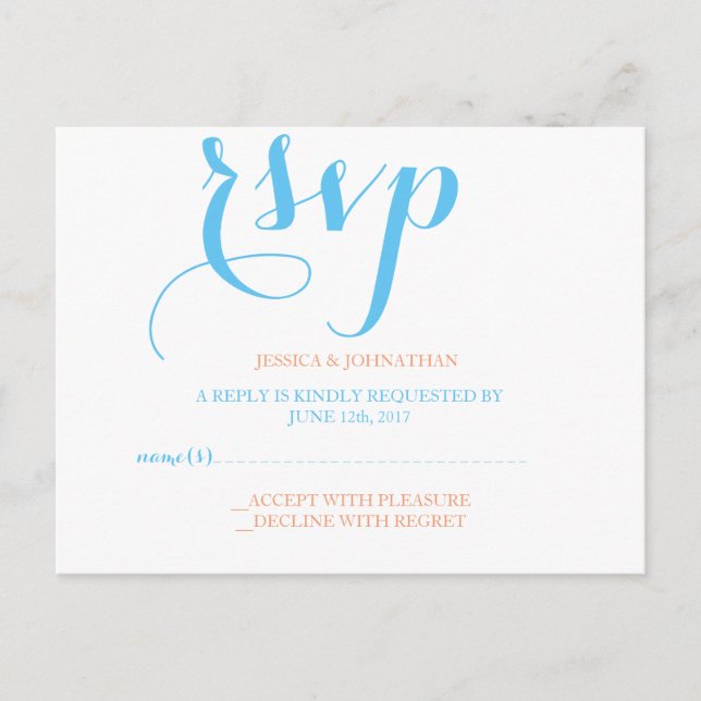 Colorful typography RSVP cards (Front)