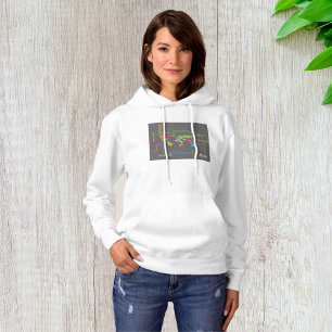 Colorful Typography World Map Modern Word Travel Hoodie