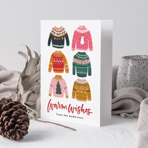 Colorful Ugly Sweater Non_Photo Holiday Card