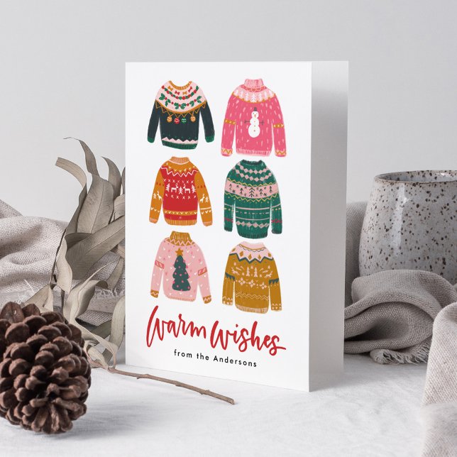 Colorful Ugly Sweater Non-Photo Holiday Card (Creator Uploaded)