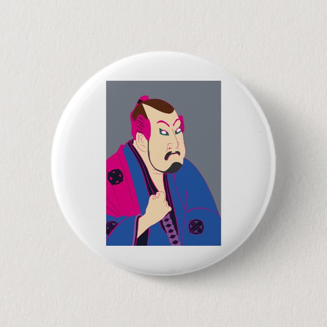 colorful ukiyo-e button (Front)